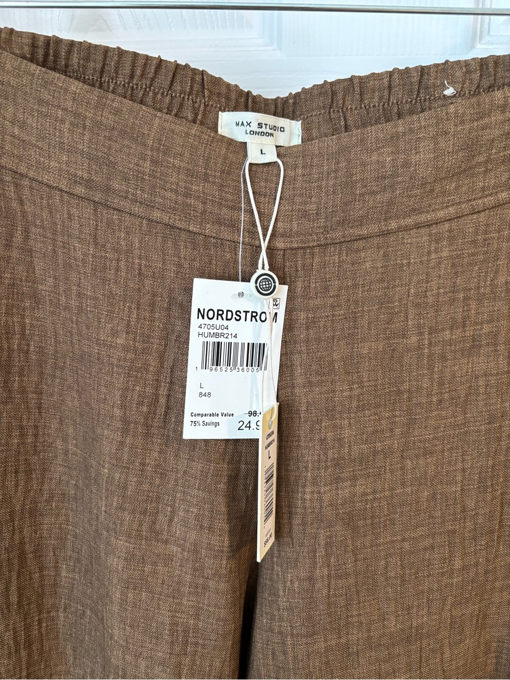 Max Studio Wide-Leg Pants in Brown - Picture 2 of 3